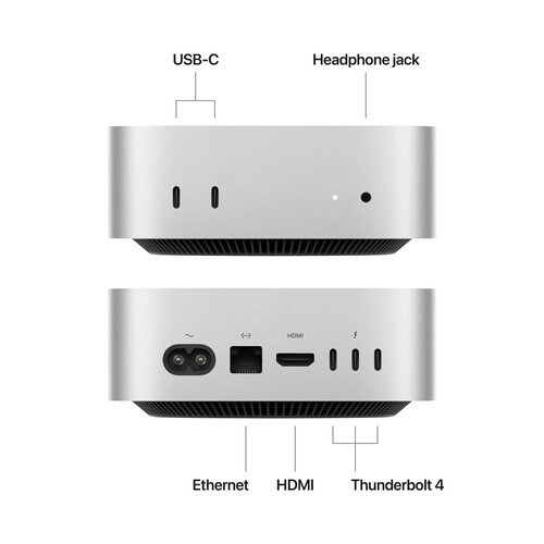 Apple – Mac Mini Desktop – M4 PRO (ACTIVE) – 24GB Memory – 512GB SSD (Latest Model) – Silver #MCX44